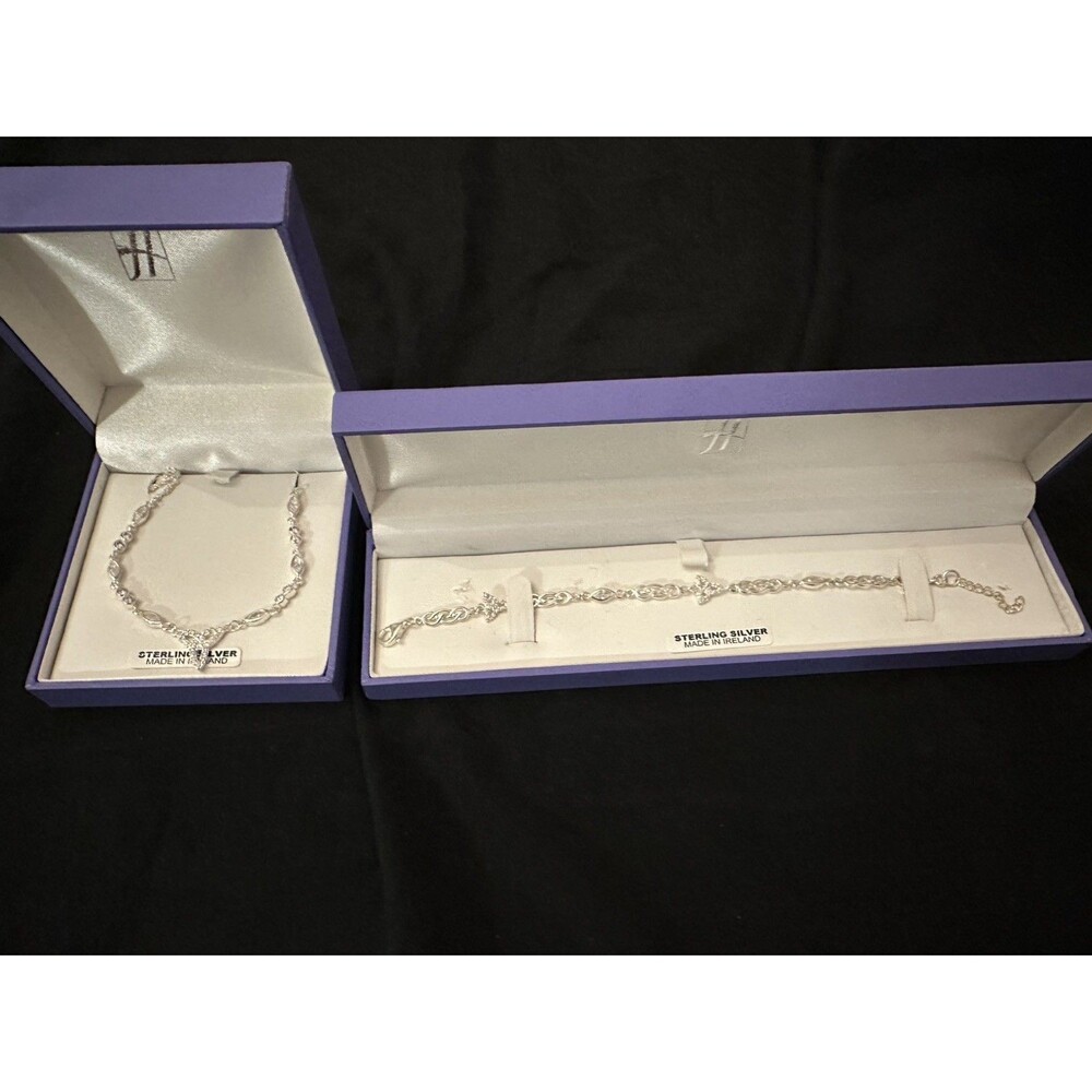 VNTG Beautiful Sterling Silver Necklace & Bracelet Matching Set-Made in Ireland